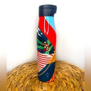 Starbucks Reserve Water Bottle 2020 Woven Tapestry Magnetic Lid Stainless Steel